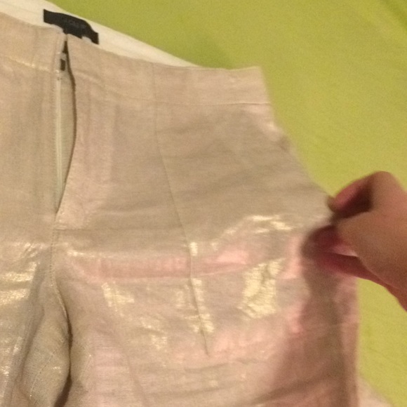 J. Crew Linen Garden Pant in Metallic Foil Size 4 - Picture 4 of 8